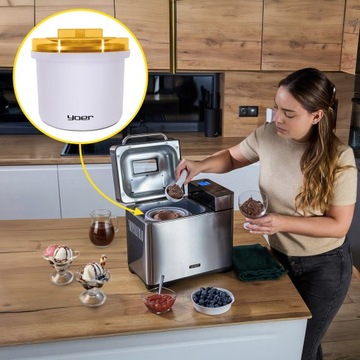 Wypiekacz do chleba Automat MENU PL Yoer INOX +Przepisy +19 programów +LODY