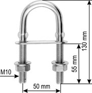 M10x130 UCHO CUMOWNICZE U-BOLT NIERDZEWNE A2