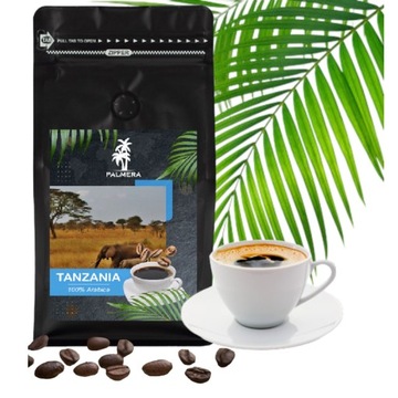 Kawa ziarnista czarna świeżo palona 100% Arabica 1kg Tanzania - Palmera
