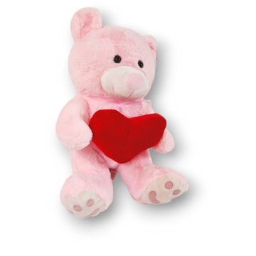 Большой Мишка Тедди 50 см ко Дню святого Валентина, белый с сердечком