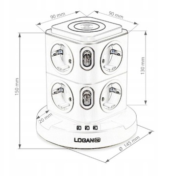 Индуктивное зарядное устройство 2в1 удлинитель Logan WSB6-2