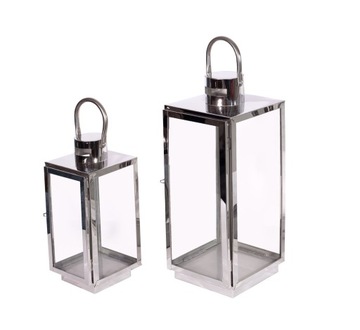 ФОНАРЬ ЛАМПА ПОДСВЕЧНИК СТАЛЬ ХРОМ 30+42СМ