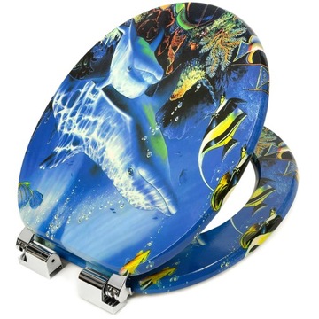 DESKA WC SEDESOWA KLOZETOWA TOALETOWA WOLNOOPADAJACA UNIWERSALNA MDF