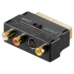 Przejście SCART wt - DIN4 + 3 x RCA gn