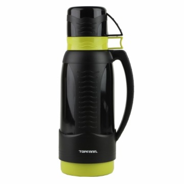 ЧЕРНЫЙ ТУРИСТИЧЕСКИЙ ТЕРМОС СО СТЕКЛЯННОЙ ВСТАВКОЙ 1Л ДЛЯ КОФЕ, ЧАЯ 1000МЛ