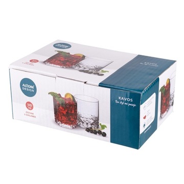 ALTOM СТАКАНЫ ДЛЯ ВИСКИ НАПИТКИ ВОДА СОК НАБОР 6 310 МЛ