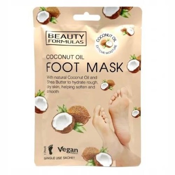 BEAUTY FORMULAS Maska do stóp z olejem kokosowym