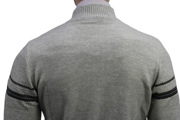 Элегантный мужской свитер-кардиган серого цвета, размер M