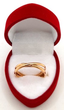 Złoty pierścionek 3 obrączki PR.585 W:3,38gr R.15 S