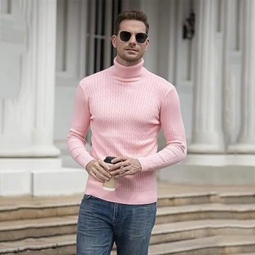 New Men's Turtleneck Sweater Casual Men's Knitted