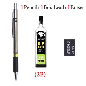 2H HB 2B Свинец 0,5 0,7 0,9 2,0 Механический автоматический карандаш из сплава с