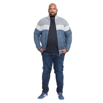 Duży sweter męski ze stójką zapinany na zamek Duke D555 Westbury 5XL