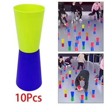 10x Kubki Flip Cups Odwrócone kubki Speed Agility Trening Zielony Ciemnoniebieski