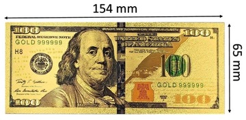 DOLARY AMERYKAŃSKIE Kolekcjonerski Zestaw Pozłacanych Banknotów CERTYFIKAT