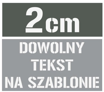 Szablon malarski dowolny tekst 2 cm wys. /wielorazowy/