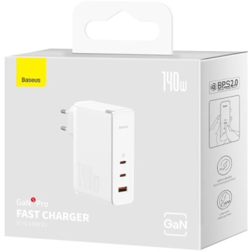 Быстрое зарядное устройство USB Baseus GaN5 Pro +2xUSB-C 140 Вт