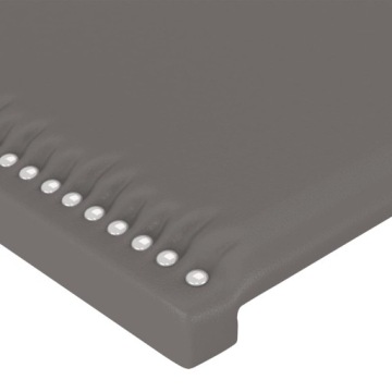 vidaXL Изголовье кровати со светодиодной подсветкой Серое 100x5x78/88 см Искусственная кожа