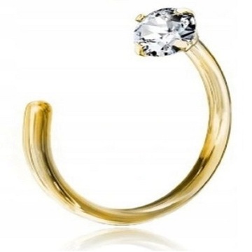 KOLCZYK DO NOSA KÓŁKO CYRKONIA RING PIERCING STAL
