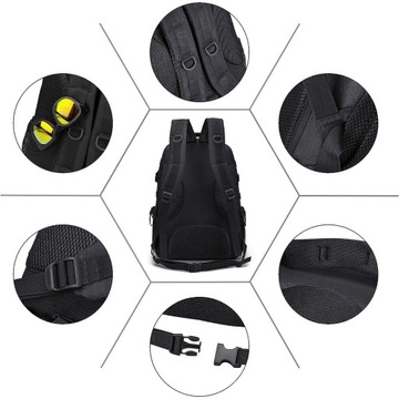 PLECAK WOJSKOWY PLECAK TAKTYCZNY PLECAK MILITARNY CZARNY 50L NYLON 600D