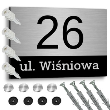 TABLICZKA TABLICA ADRESOWA NUMER DOMU ALUMINIOWA NAZWA NR ULICY ADRES 30X20