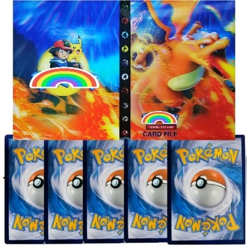 Album klaser na karty pokemon na 240 kart + 5 oryginalnych kart Pokemon