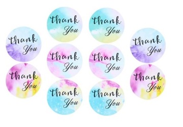 T32 NAKLEJKI THANK YOU DZIĘKUJĘ 10szt