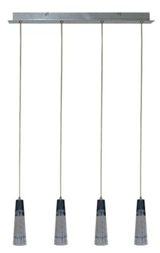 Lampa wisząca regulowana szklany klosz 4xG4 Erica