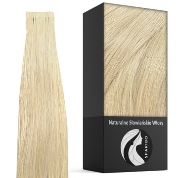 Naturalne włosy słowiańskie 10 kanapki niewidoczne Tape On 2.8 cm 60 cm
