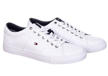 TOMMY HILFIGER BUTY MĘSKIE ESSENTIAL LEATHER SNEAKER WHITE r.44