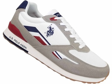 U.S. POLO ASSN SNEAKERS BUTY MĘSKIE BIAŁE LEKKIE