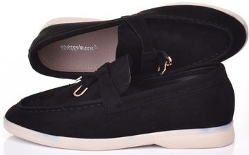 Модная обувь, женские черные мокасины