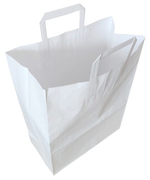 Torba papierowa 32x16x42 biała 200szt z uchem