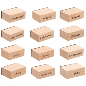 Drewniany pamiętnik DIY Craft Stamp Alfabet Znaczki Pieczęć