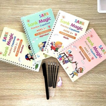 КНИГИ ДЛЯ ОБУЧЕНИЯ ПИСАНИЮ, СЧЕТУ, РИСОВАНИЮ ДЕТЕЙ, ВОЛШЕБНЫЕ, 4 ​​шт.