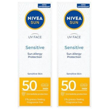 NIVEA SUN Krem przeciwzmarszczkowy przeciwsłoneczny SPF50 50ml x 2 szt