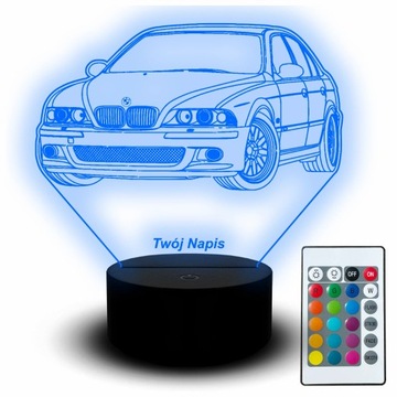 Lampka Nocna Led Statuetka Samochód BMW E39 M5 Auto Samochód Grawer Pilot