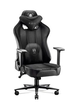 Fotel gamingowy Diablo X-Player 2.0 materiałowy Normal Size: Czarno-czarny