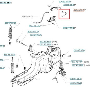 Пружина газового рычага бензопил Husqvarna 394XP, 395XP