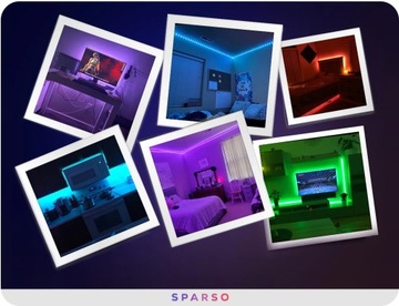 СВЕТОДИОДНЫЕ ЛЕНТЫ RGB СВЕТОДИОДЫ 12В 20М ДЛЯ ДИСТАНЦИОННОГО УПРАВЛЕНИЯ С БЛОКОМ ПИТАНИЯ ЦВЕТНОЕ МУЗЫКАЛЬНОЕ ПРИЛОЖЕНИЕ