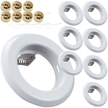 7x OPRAWKA SUFITOWA METALOWA + GNIAZDO GU10