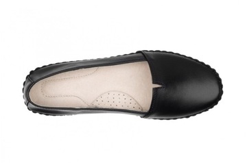 Lesta czarne damskie buty półbuty mokasyny z miękkiej skóry naturalnej 36