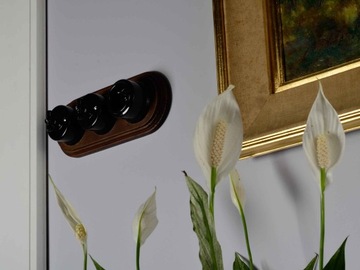 РОЗЕТКА РЕТРО ЛОФТ КЕРАМИЧЕСКАЯ 230В ПОВЕРХНОСТЬ ЧЕРНАЯ