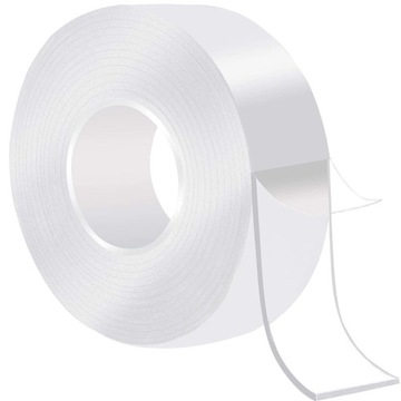 ПРОЧНАЯ ДВУХСТОРОННЯЯ МНОГОРАЗОВАЯ НАНОЛЕНТА, ПРОЗРАЧНАЯ, ВОДОНЕПРОНИЦАЕМАЯ 5М