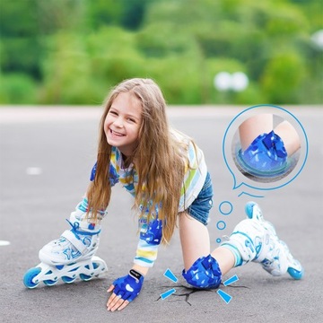 НАБОР РОЛИКОВЫХ ЗАЩИТ КОЛЕЕН И локтей ВЕЛОСИПЕДА ДЛЯ ДЕТЕЙ L/XL