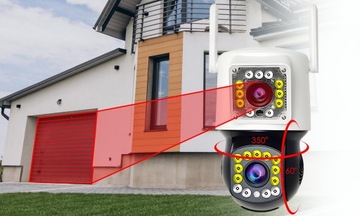 Двойная уличная камера, поворотная камера с Wi-Fi, QHD, 4 МП, приложение с 4-кратным зумом