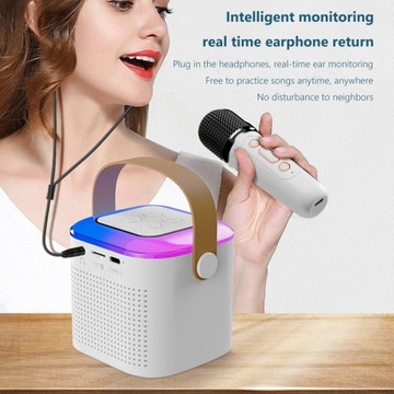 Микрофон Караоке-машина Портативная Bluetooth-колонка с 2