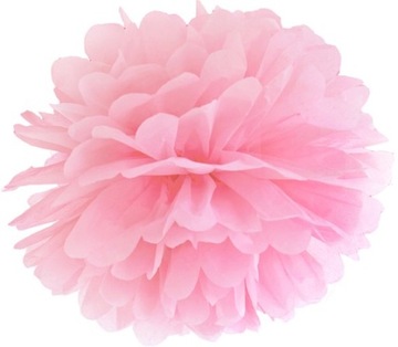 POMPON bibułowy 35 cm RÓŻOWY duże pompony