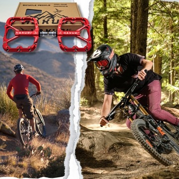 ВЕЛОСИПЕДНЫЕ ПЕДАЛИ ПЛАТФОРМА Прочные АЛЮМИНИЕВЫЕ 3 подшипника Красный DH END MTB