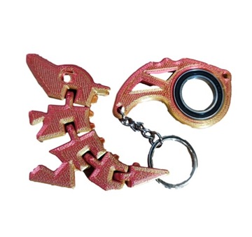 Keyspinner Keyrambit +FLEXI DINO DINUŚ HIT TikTok Key-GOLD FIRE-Druk 3D