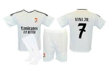 VINICIUS JR. strój piłkarski sportowy koszulka spodenki + getry r. 160 - S
